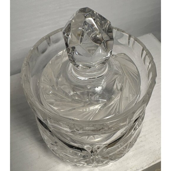 Bohemian Crystal Creamer & Lidded Sugar Dish Pinwheel Starburst Stunning Vintage - Picture 9 of 16